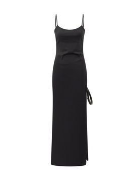 Tailored Long Dress with Subtle Stripes