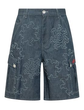 Graphic Print Cargo Bermuda Shorts