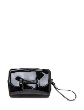 Sleek Logo Metal Clutch Bag