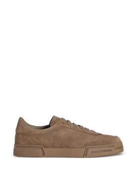Lace-Up Front Sneakers with Tonal Topstitching