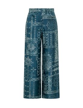 Geometric Print Wide Leg Trousers