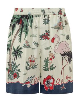 Bermuda Shorts with Artistic Print - SS26