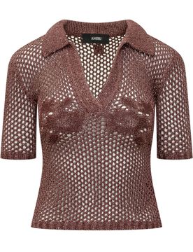 Polo with Conical Collar and V-Neck
