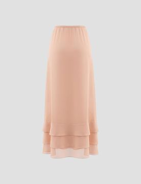 Tiered Scalloped Hem Mini Skirt