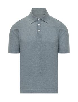 Short Sleeve Polo with Buttoned Collar