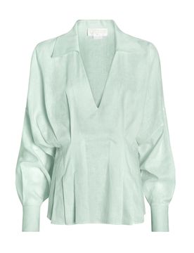 Genny V-neck Pleated Blouse