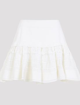 Alaïa Ruffle Mini Skirt in Wool Crinoline Knit