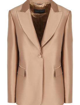ALBERTA FERRETI Silk-blend Satin Blazer
