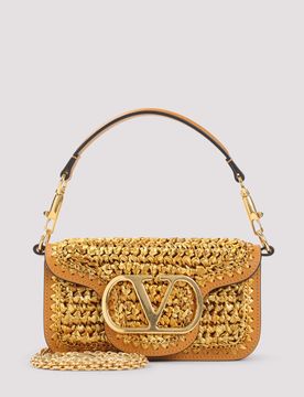 VLogo Mini Pebbled Leather Top Handle Bag