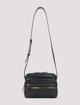 Mini Leather Camera Crossbody Bag - 25cm x 18cm x 8cm