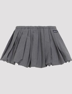 Miu Miu Plissé Check Mini Skirt