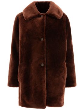 B & W Button-fastening Collar Coat