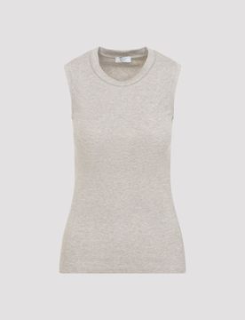 Micro-Rib Cotton and Lurex T-Shirt