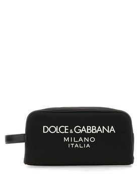 Nylon Toiletry Bag with Rubberized Logo