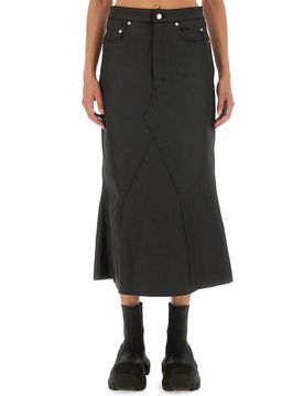 RICK OWENS Coated Midi Skirt