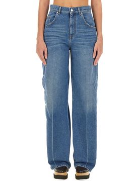 Snap Stud-Embellished Jeans