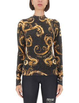 Slim Fit Lurex Knit T-Shirt