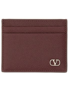 Vlogo Signature Grainy Calfskin Card Holder for Man