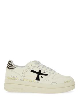 Women's Sneakers in Leather with Zebra Details, Micol 7752