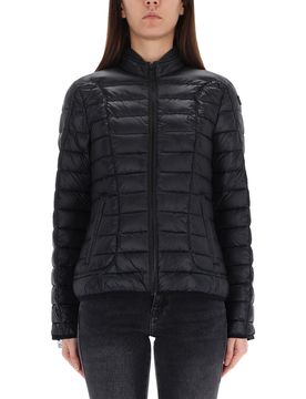 Puffer Jacket with Biker Details