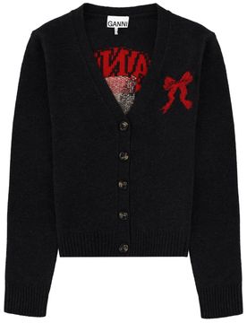 GANNI Graphic Wool Cardigan