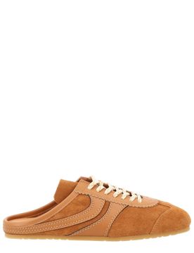Leather-trimmed Suede Sneakers
