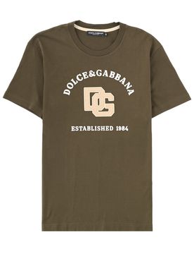 Cotton T-shirt with Print and Embroidery