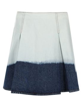 Screen-printed Denim Flared Skirt