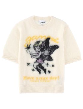 Leopard-Print Wool-Blend T-Shirt