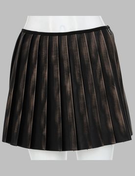 Distressed Pleated Mini Skirt for Women
