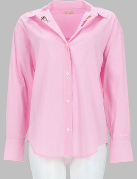 Women's Striped Embroidered Cotton Shirt