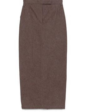 Pianosa Long Pencil Skirt in Denim-effect Cotton