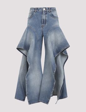 Alaïa Ruffle Faded Jeans