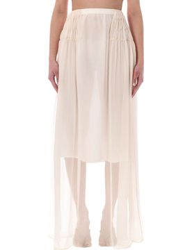Textured Silk Pleated Front Mini Skirt
