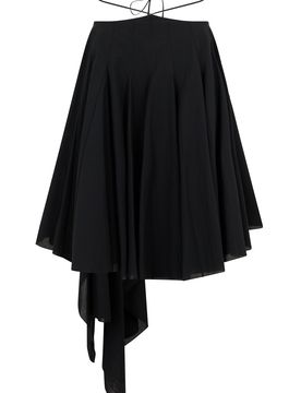Mini Dress with Ruffles in Lightweight Cotton Blend
