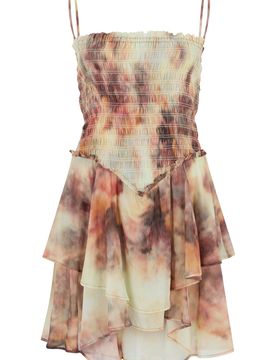 Mini Tie-Dye Printed Cotton Dress