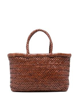 Compact Leather Tote Bag - Height 17 cm; Width 30 cm; Depth 17 cm