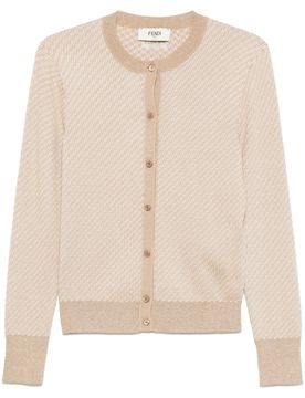 Elegant Jacquard Knit Neck Sweater - Size 40