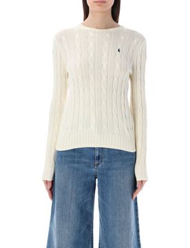Julianna Pima Cotton Cable Knit Crewneck Sweater