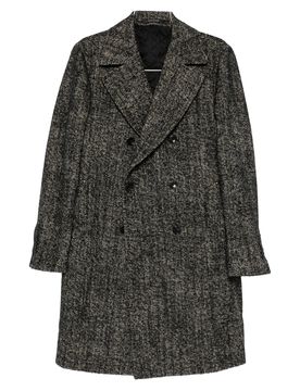 Premium Double-Breasted Coat with Notched Lapels - Size 50