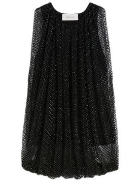 Soft Cut Mesh Tank Top with Bubble Hem - Size S