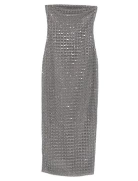 Maxi Strapless Dress with All-Over Embellishments