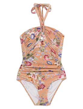 Full Coverage Halter Swim Bottoms with Removable Cups