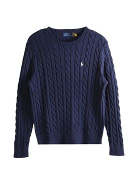 Classic Ribbed Neck Long Sleeve Sweater - Size M