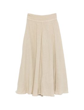 Long Linen Skirt with Lined Interior and Zip Closure