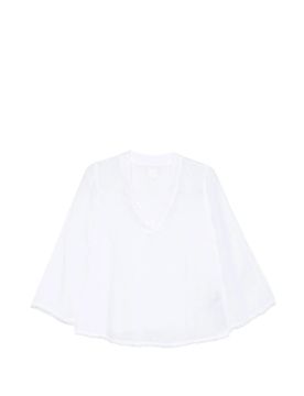 V-neck Sequin Blouse with Three-Quarter Length Sleeves - Size 38