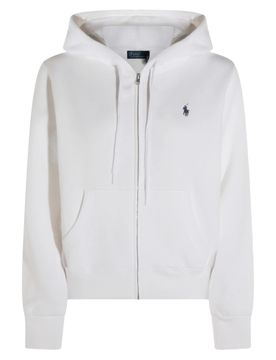 Drawstring Hood Sweatshirt with Ribbed Cuffs - Size S
