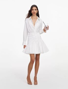 Streamlined Mini Dress with Button and Zip Closures - Size UK 6