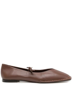 V-Cut Flat Shoes with Self-Tie Bows for Women
