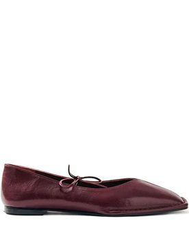 V-Cut Flat Shoes with Self-Tie Bows
